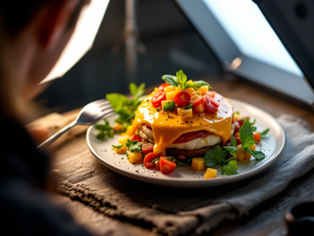 Professional food photography setup